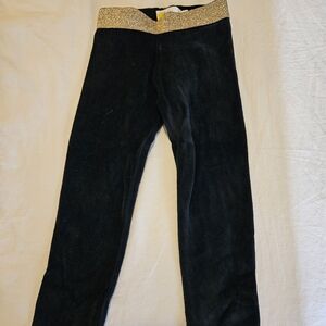 Boden Black Leggings with Sparkling Gold Waistband